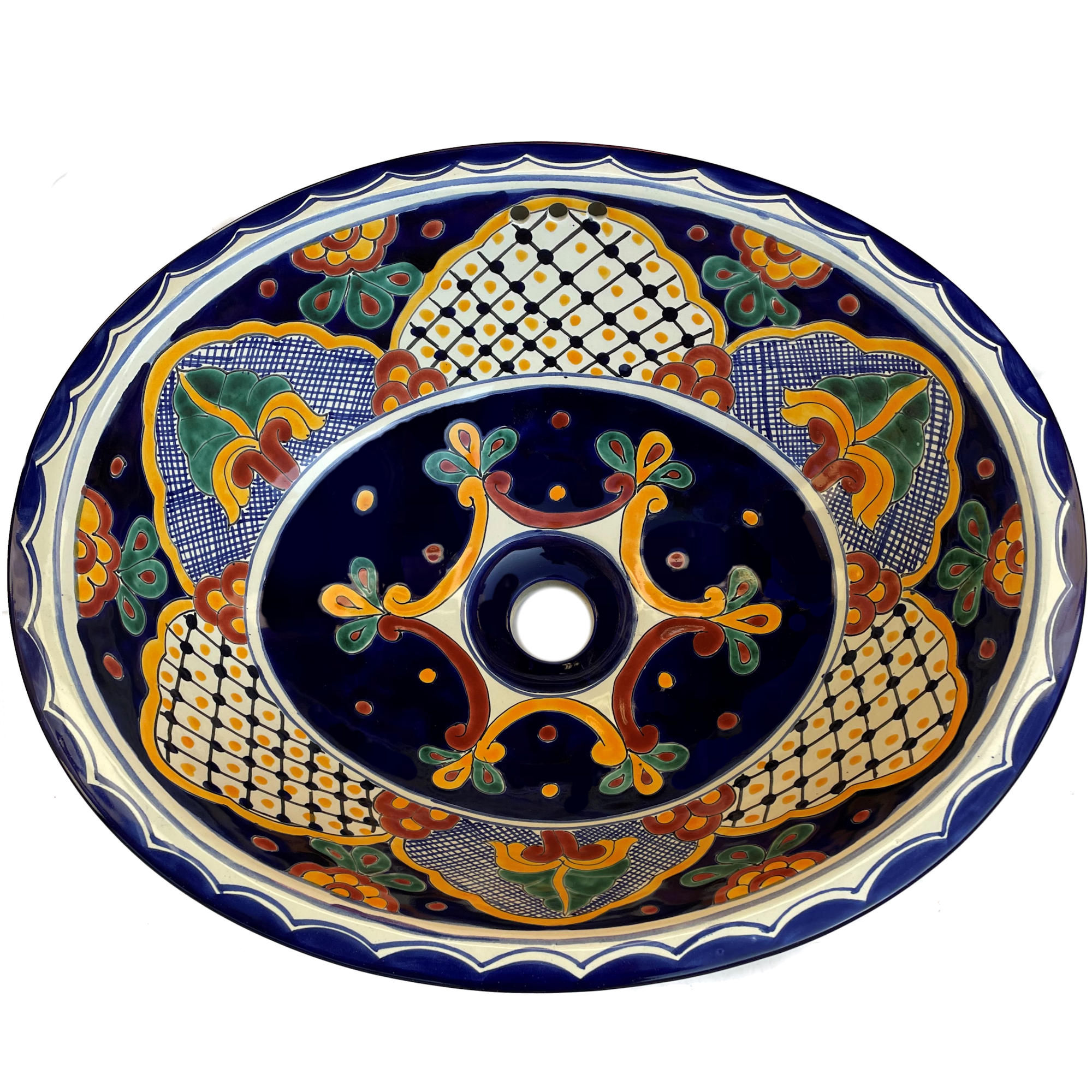 TalaMex Mantel Ceramic Talavera Mexican Bathroom Sink