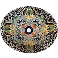 TalaMex Turtle Ceramic Talavera Mexican Bathroom Sink