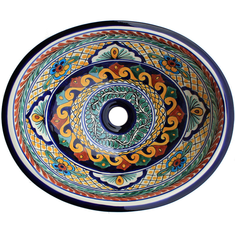 TalaMex Meadow Ceramic Talavera Mexican Bathroom Sink
