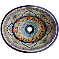 TalaMex Meadow Ceramic Talavera Mexican Bathroom Sink