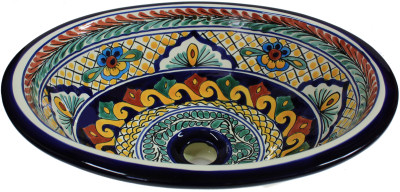 TalaMex Meadow Ceramic Talavera Sink Close-Up