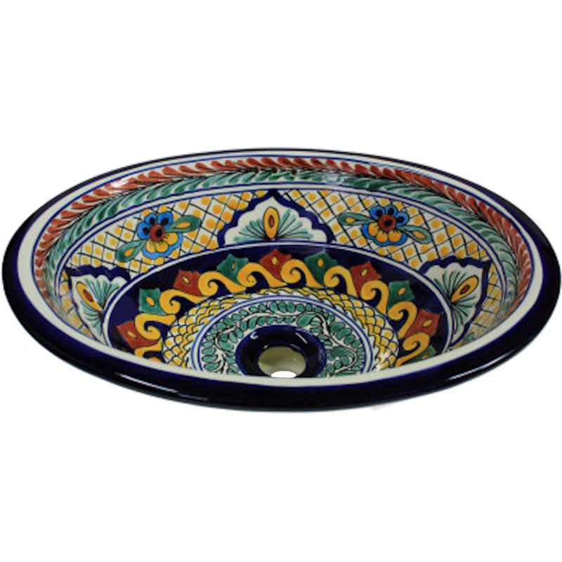 TalaMex Meadow Ceramic Talavera Sink Close-Up