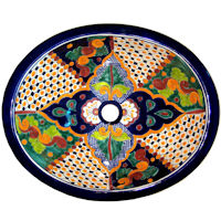 TalaMex Janitzio Talavera Ceramic Mexican Bathroom Sink