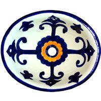 TalaMex Valencia Talavera Ceramic Mexican Bathroom Sink