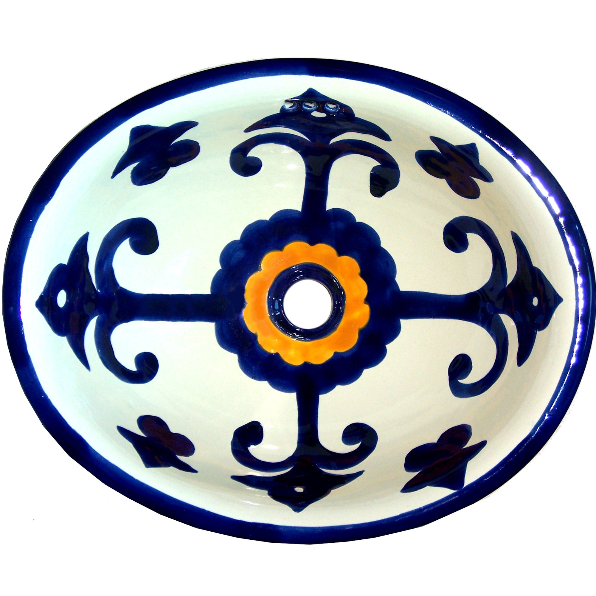 TalaMex Valencia Talavera Ceramic Mexican Bathroom Sink