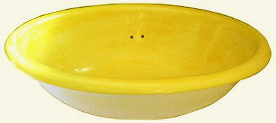 Small Washed Yellow Talavera Ceramic Sink Close-Up