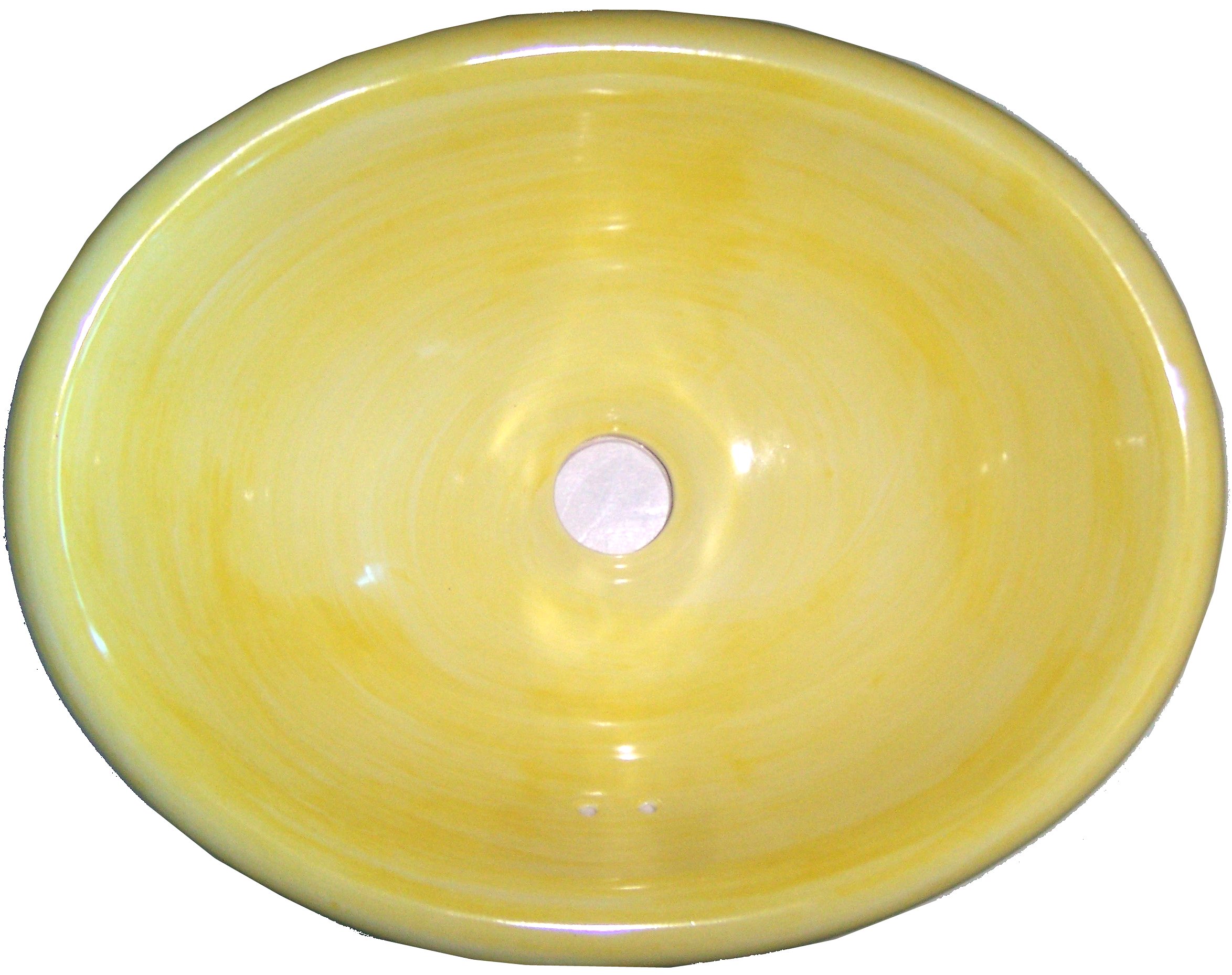 Small Washed Yellow Talavera Ceramic Sink