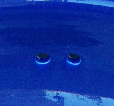 Small Blue Talavera Ceramic Sink Close-Up