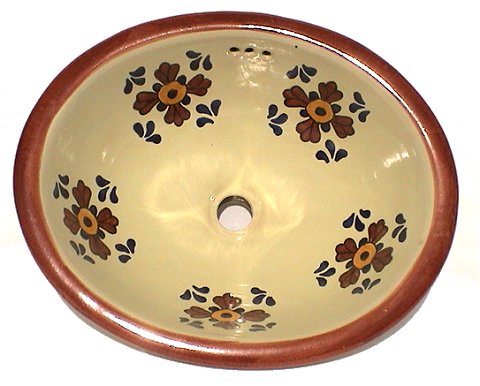 Brown Seville Ceramic Talavera Sink