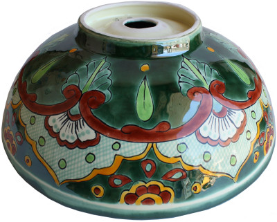 Valle Verde Round Ceramic Talavera Vessel Sink Details