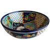 TalaMex Janitzio Round Ceramic Talavera Bathroom Vessel Sink