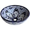 TalaMex Blue Round Ceramic Talavera Bathroom Vessel Sink