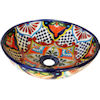 TalaMex Azalea Ceramic Talavera Mexican Bathroom Vessel Sink