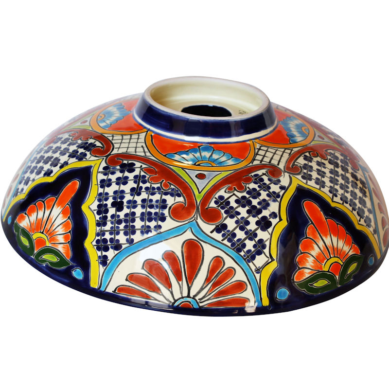 TalaMex Azalea Ceramic Talavera Mexican Bathroom Vessel Sink Details