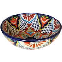 TalaMex Small Azalea Ceramic Talavera Mexican Bathroom Vessel Sink