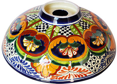 TalaMex Small Greca Ceramic Talavera Mexican Vessel Sink Details