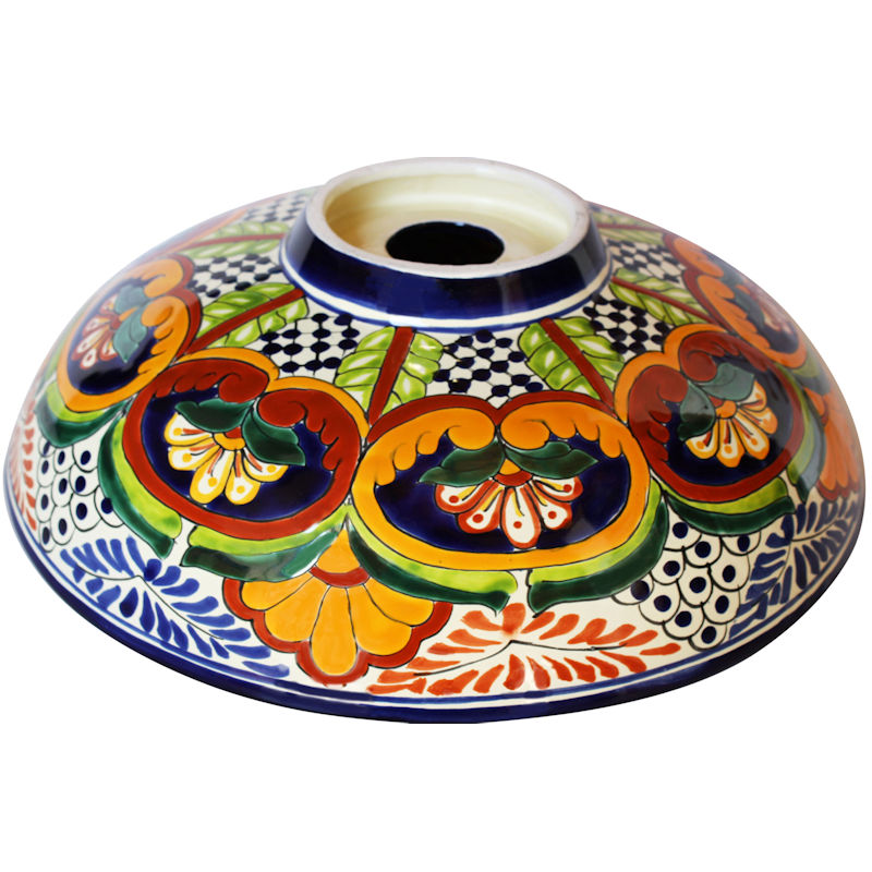 TalaMex Small-Sized Greca Ceramic Talavera Mexican Bathroom Vessel Sink Details