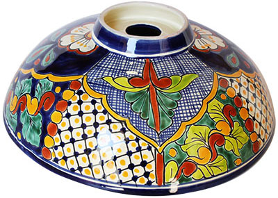 TalaMex Small Janitzio Ceramic Talavera Mexican Vessel Sink Details