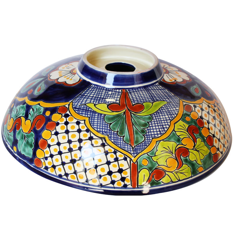 TalaMex Small-Sized Janitzio Ceramic Talavera Mexican Bathroom Vessel Sink Details