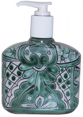 Green/White Talavera Soap Container