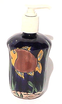Fish Talavera Soap Container