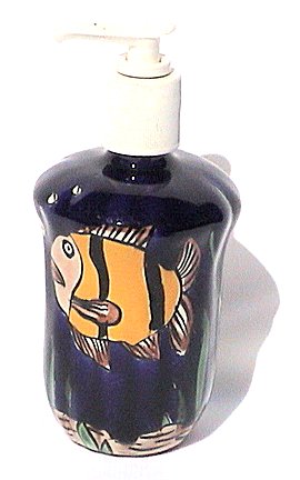 Fish Talavera Soap Container Close-Up