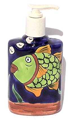 Green Fish Talavera Soap Container