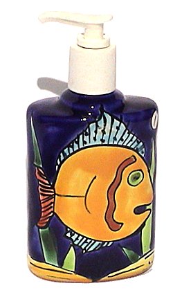 Yellow Fish Talavera Soap Container