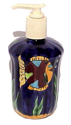 Fish Talavera Soap Container Close-Up