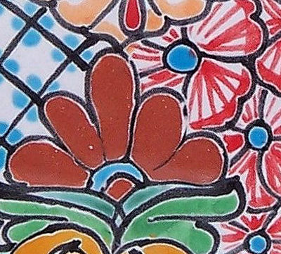 Colorful Talavera Soap Container Close-Up