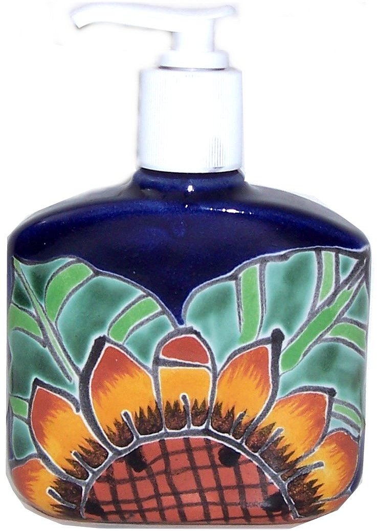 Sunflower Talavera Soap Container