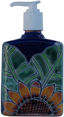 Sunflower Talavera Soap Container