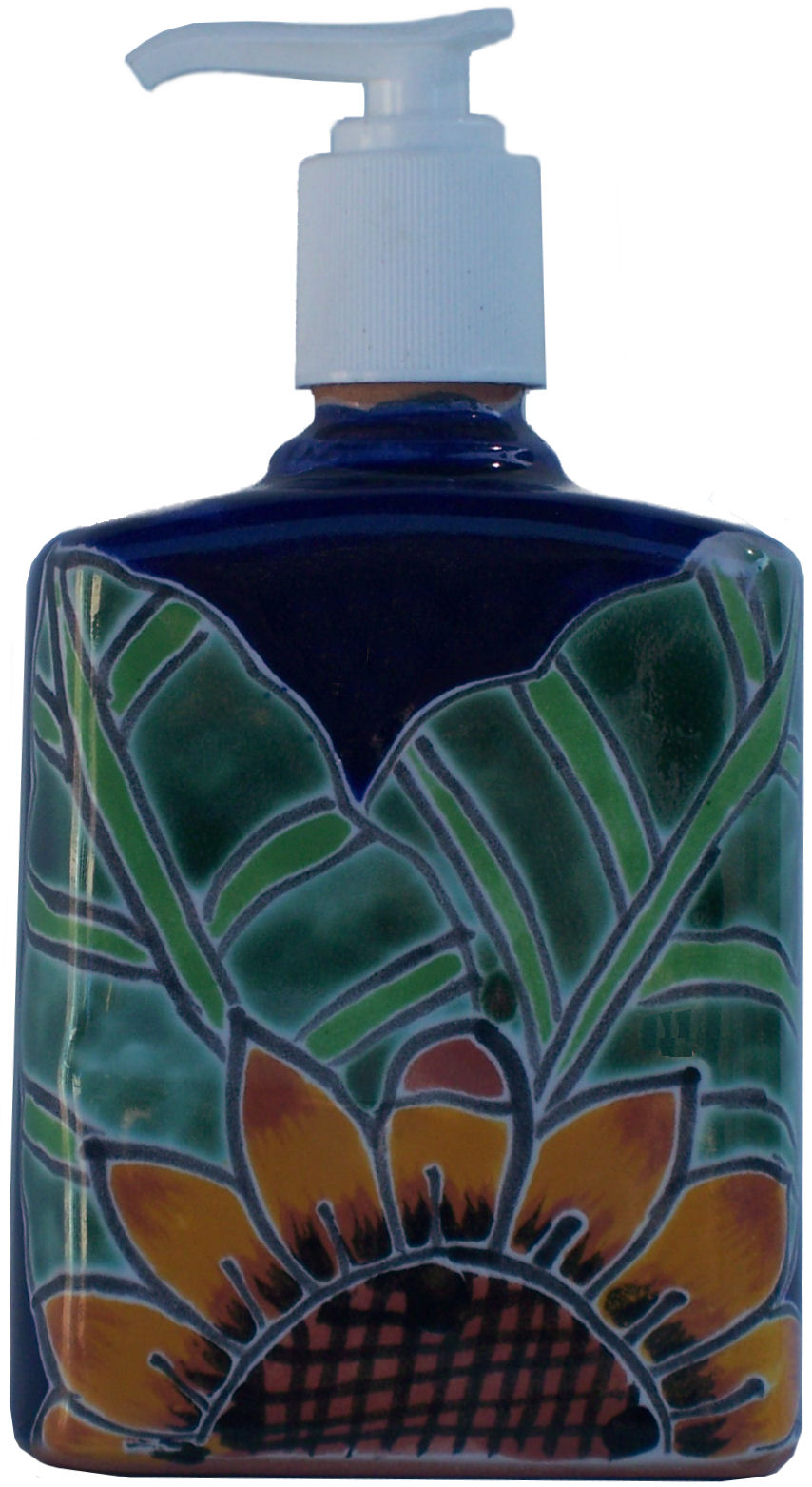 Sunflower Talavera Soap Container