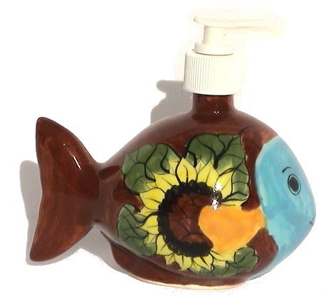 Fish Talavera Soap Container