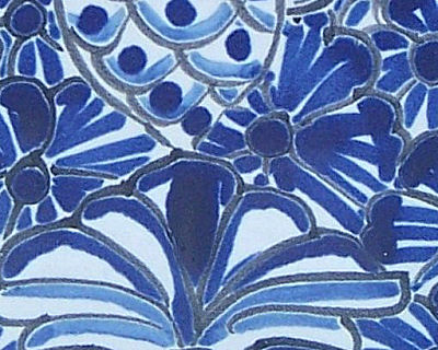 Traditional Talavera Soap Container Close-Up