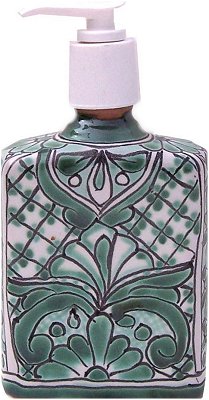 Green/White Talavera Soap Container