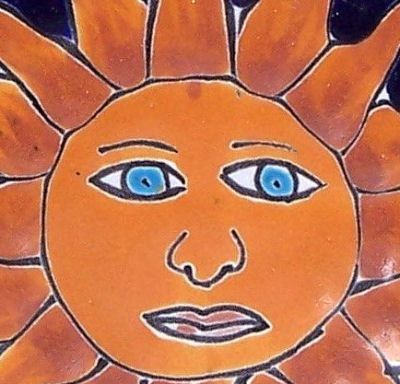 Sun Talavera Soap Container Close-Up