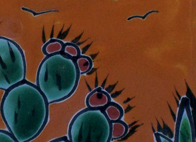 Desert Talavera Soap Container Close-Up