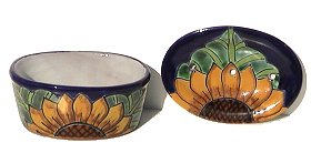 Sunflower Talavera Soap Dish Details