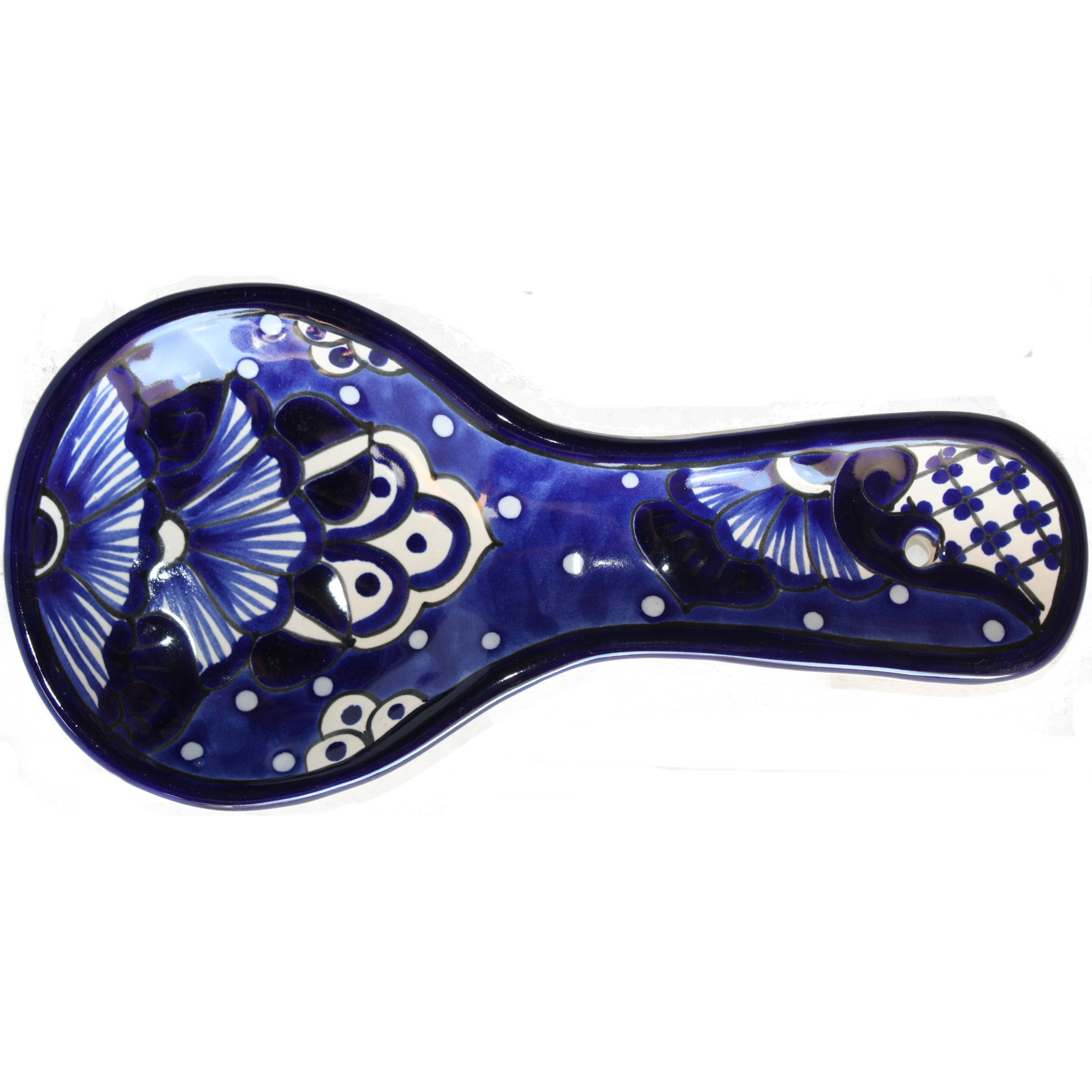 TalaMex Blue Talavera Ceramic Spoon Rest