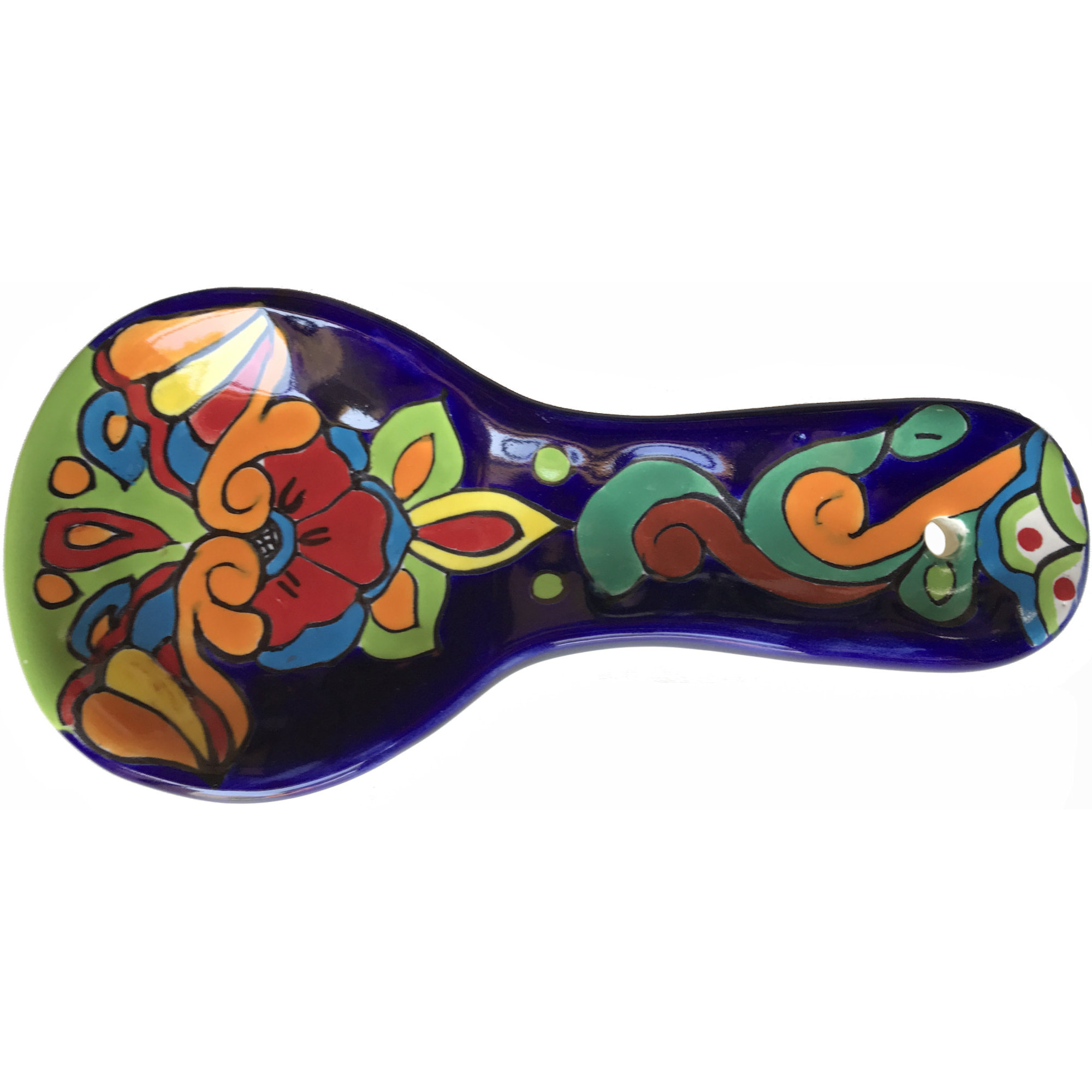 TalaMex Rainbow Talavera Ceramic Spoon Rest