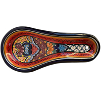 TalaMex Handmade Coyula Colorful Mexican Talavera Ceramic Spoon Rest