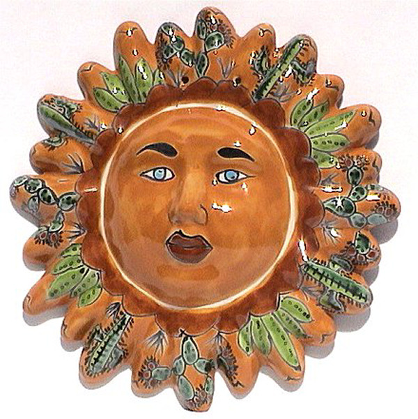 TalaMex Medium-Sized Desert Talavera Ceramic Sun Face