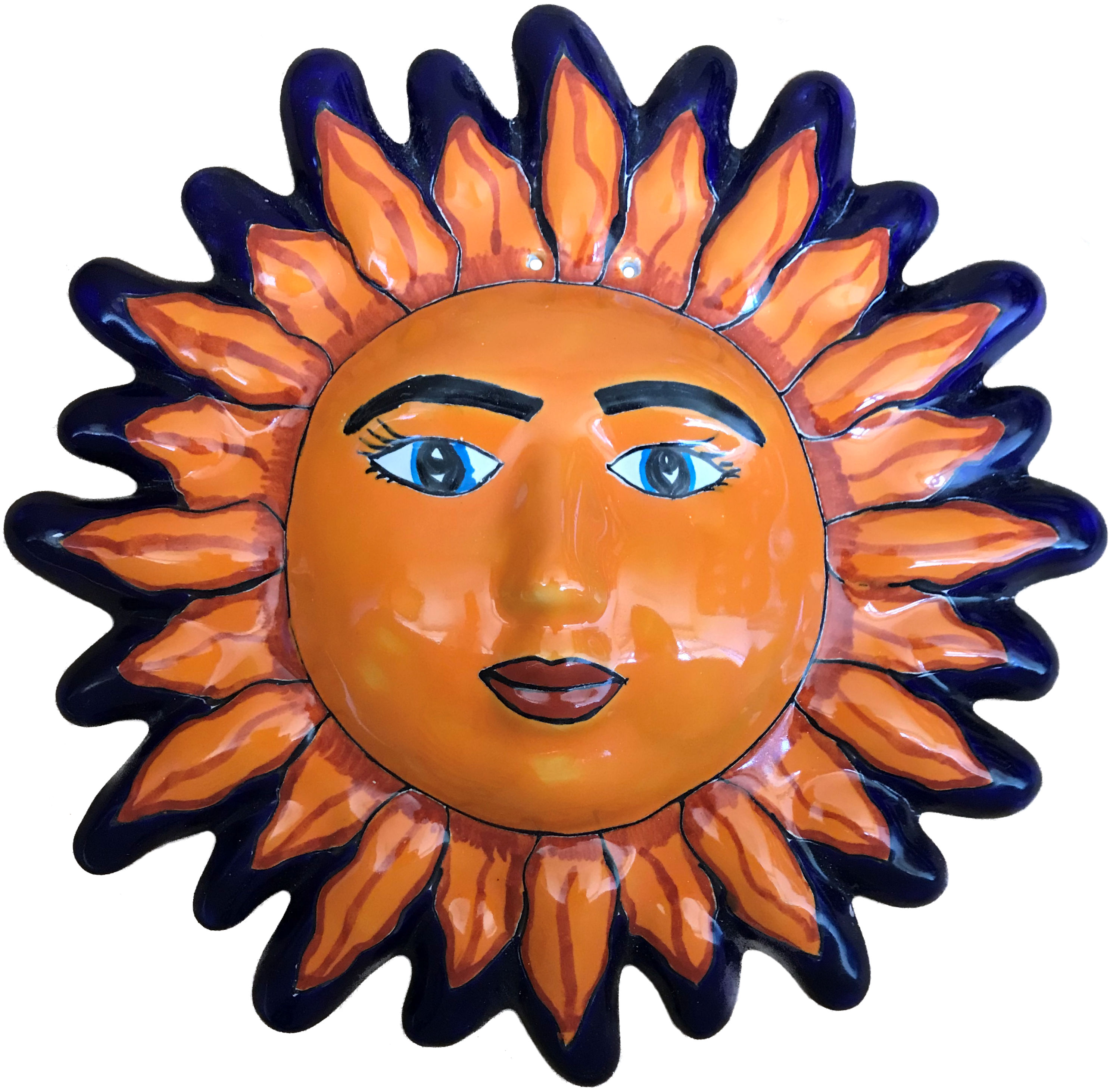 TalaMex Medium-Sized Talavera Ceramic Sun Face.
