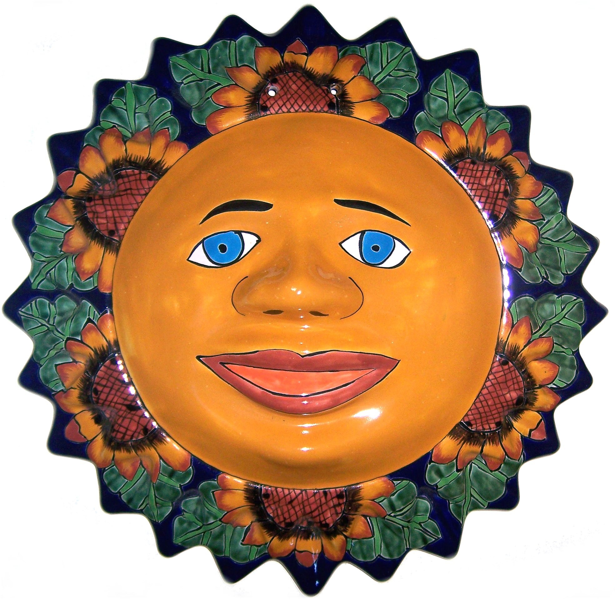 TalaMex Big Sunflower Talavera Ceramic Sun Face