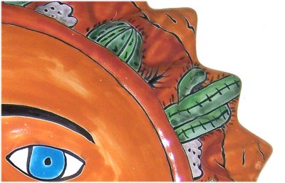 TalaMex Big Desert Talavera Ceramic Sun Face Close-Up