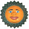 TalaMex Big Green Peacock Talavera Ceramic Sun Face