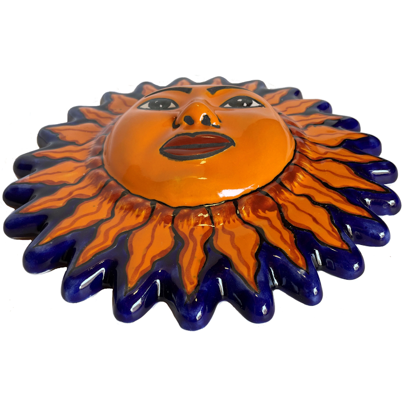 TalaMex Small-Sized Talavera Ceramic Sun Face Close-Up