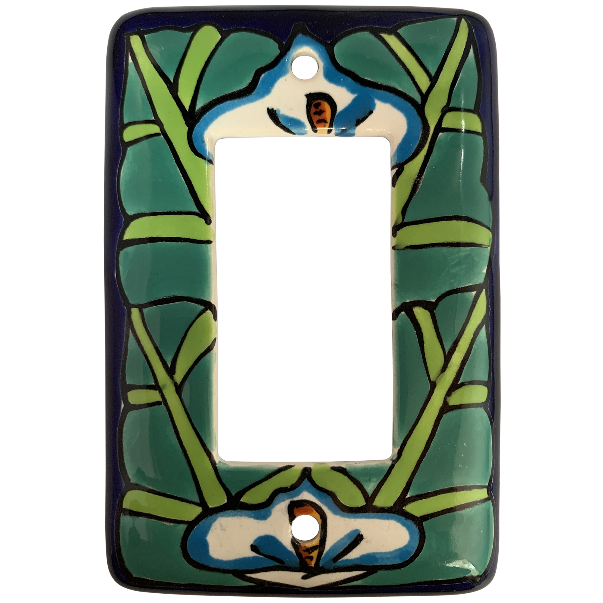 TalaMex Lily GFI/Rocker Mexican Talavera Ceramic Switch Plate