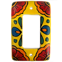 TalaMex Canary GFI/Rocker Mexican Talavera Ceramic Switch Plate